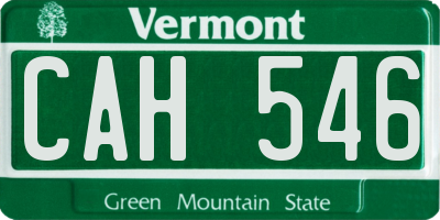 VT license plate CAH546