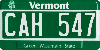 VT license plate CAH547