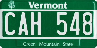 VT license plate CAH548