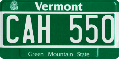 VT license plate CAH550
