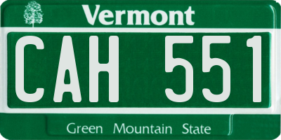 VT license plate CAH551