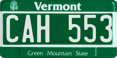 VT license plate CAH553