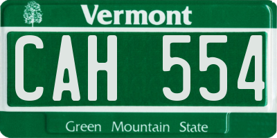 VT license plate CAH554