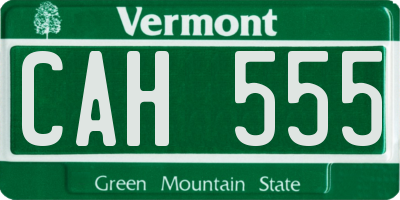 VT license plate CAH555