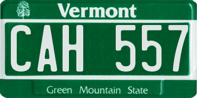 VT license plate CAH557