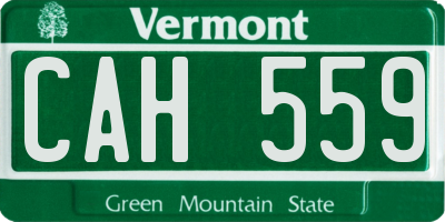 VT license plate CAH559