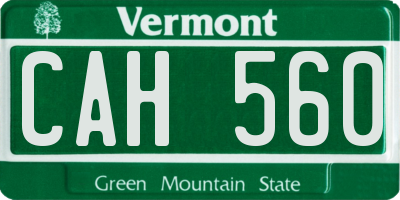 VT license plate CAH560