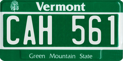 VT license plate CAH561