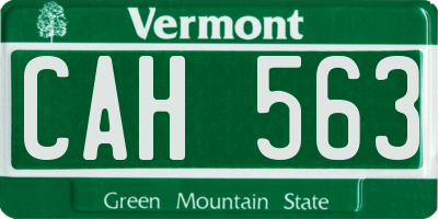 VT license plate CAH563