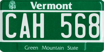 VT license plate CAH568