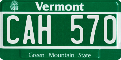 VT license plate CAH570