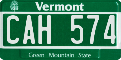 VT license plate CAH574