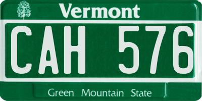VT license plate CAH576