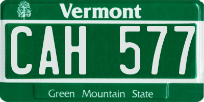 VT license plate CAH577