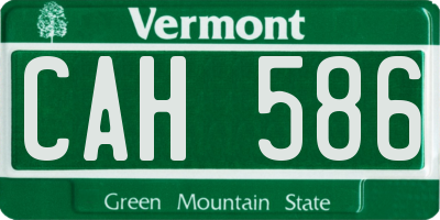 VT license plate CAH586