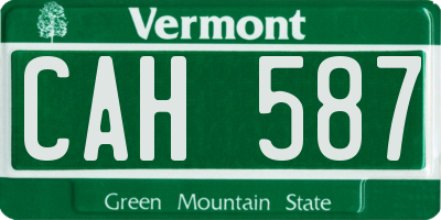 VT license plate CAH587