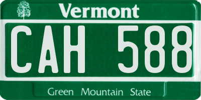 VT license plate CAH588