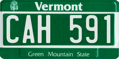 VT license plate CAH591