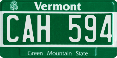 VT license plate CAH594