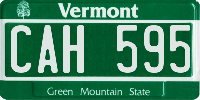 VT license plate CAH595