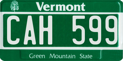 VT license plate CAH599