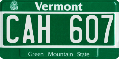 VT license plate CAH607