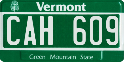 VT license plate CAH609