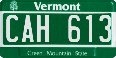 VT license plate CAH613