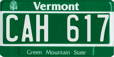 VT license plate CAH617