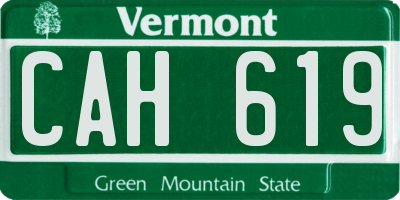 VT license plate CAH619