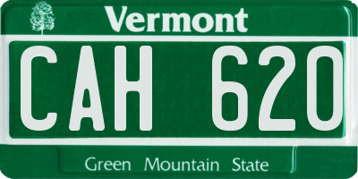 VT license plate CAH620
