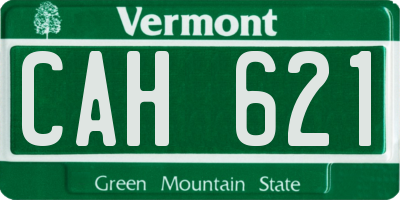 VT license plate CAH621