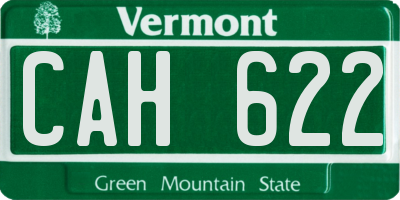 VT license plate CAH622