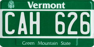 VT license plate CAH626