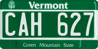 VT license plate CAH627