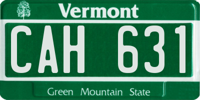 VT license plate CAH631