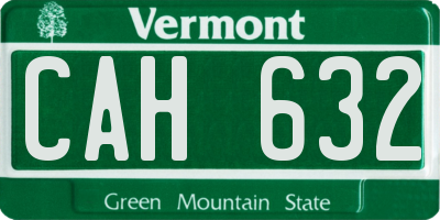 VT license plate CAH632