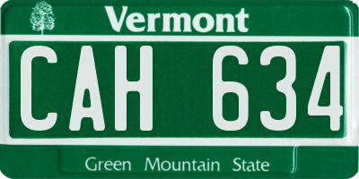 VT license plate CAH634