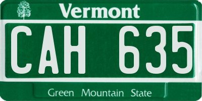 VT license plate CAH635