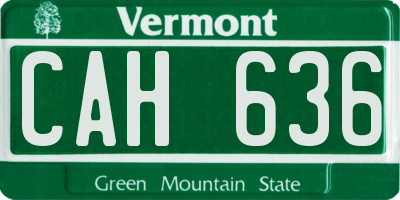 VT license plate CAH636