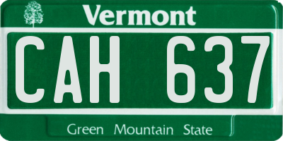 VT license plate CAH637