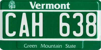 VT license plate CAH638