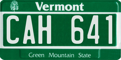 VT license plate CAH641