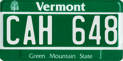 VT license plate CAH648
