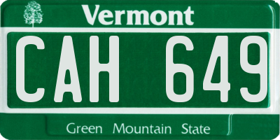 VT license plate CAH649