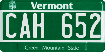 VT license plate CAH652