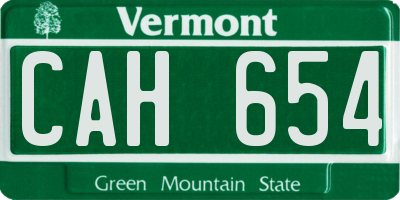 VT license plate CAH654