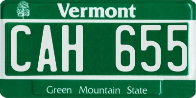 VT license plate CAH655