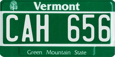 VT license plate CAH656