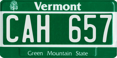 VT license plate CAH657